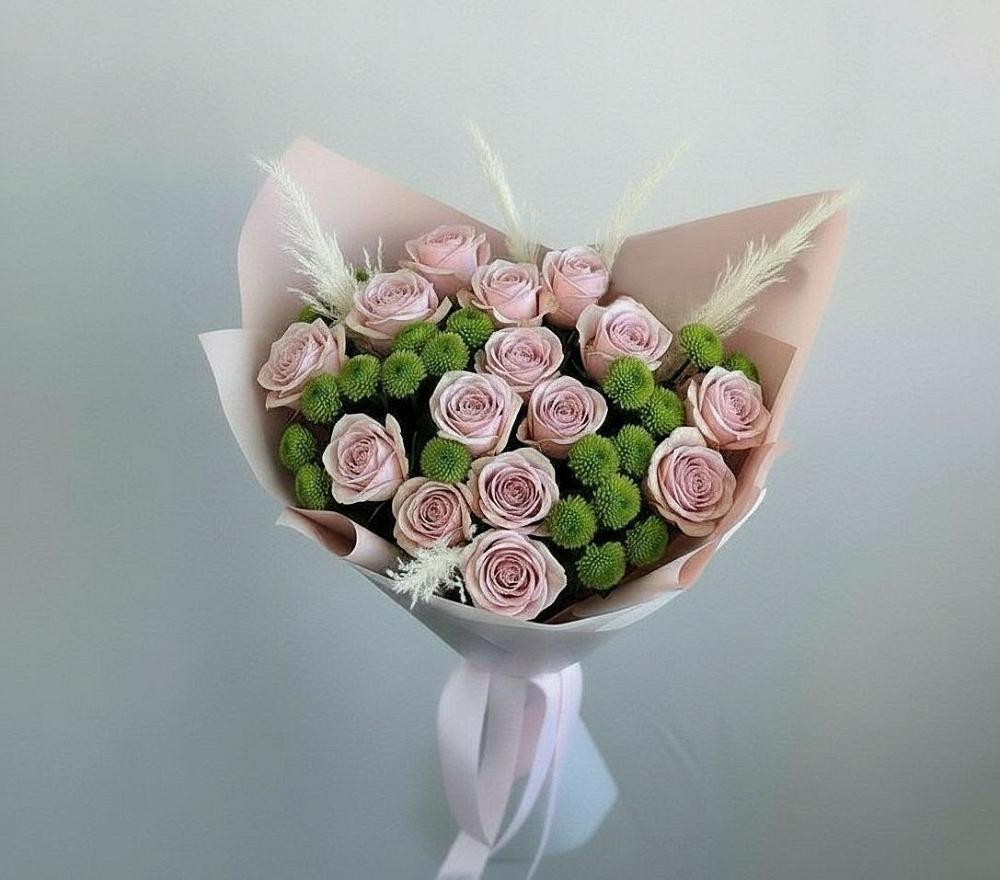 Букет доброе утро в Хабаровске Букет цветов из: Розы и Хризантемы в Хабаровске